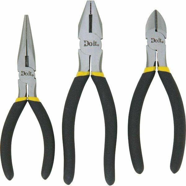 All-Source 6 In. Long Nose, 6 In. Diagonal and 7 In. Linesman Plier Set 3-Piece 303763